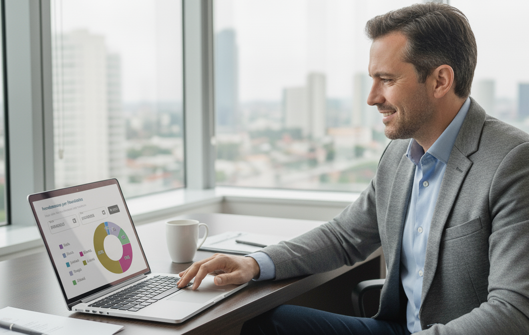 Homem gerenciando equipes em um dashboard do i9Whats